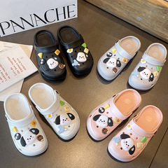 Women's Anti-Slip Thick Sole Outer Wear Sweat Puppy Summer Couple Beach Shoes Semi-Drag Casual EVA Slippers Batch