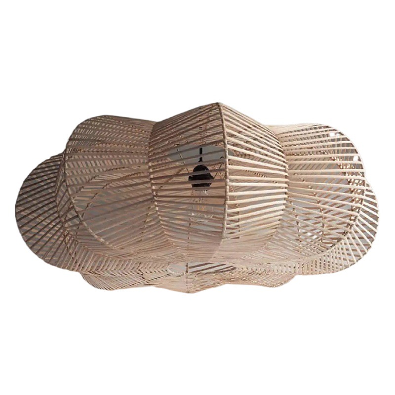 Ovejas de madera Estilo nórdico araña vintage ratán lámpara restaurante Bar Café creativo hecho a mano natural ratán lámpara