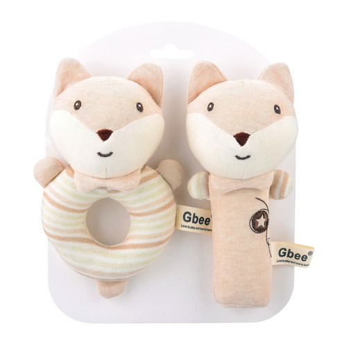Gbee organic cotton baby hand crank newborn soothing toy baby 0-1 year old baby toy hand rattle