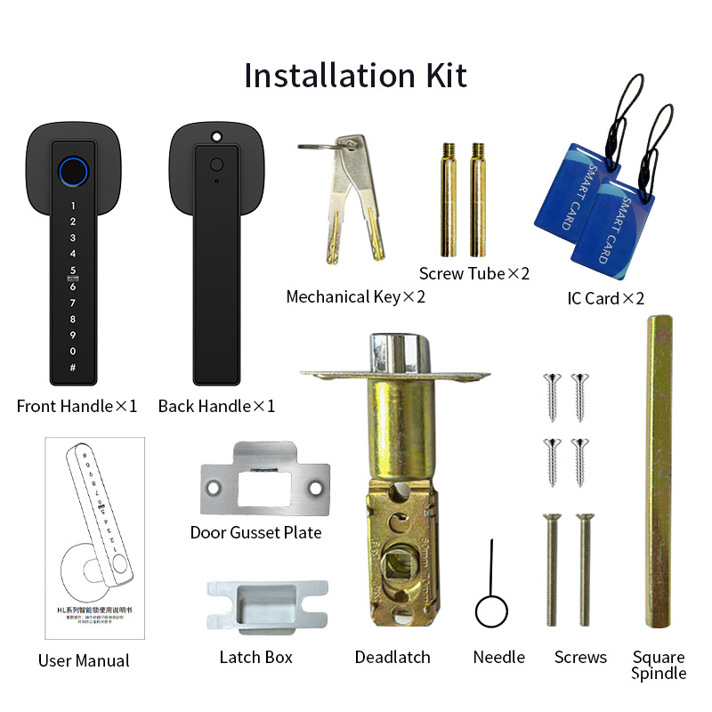 HL30-Black (key + fingerprint + password + card swipe + Tuya Bluetooth)
