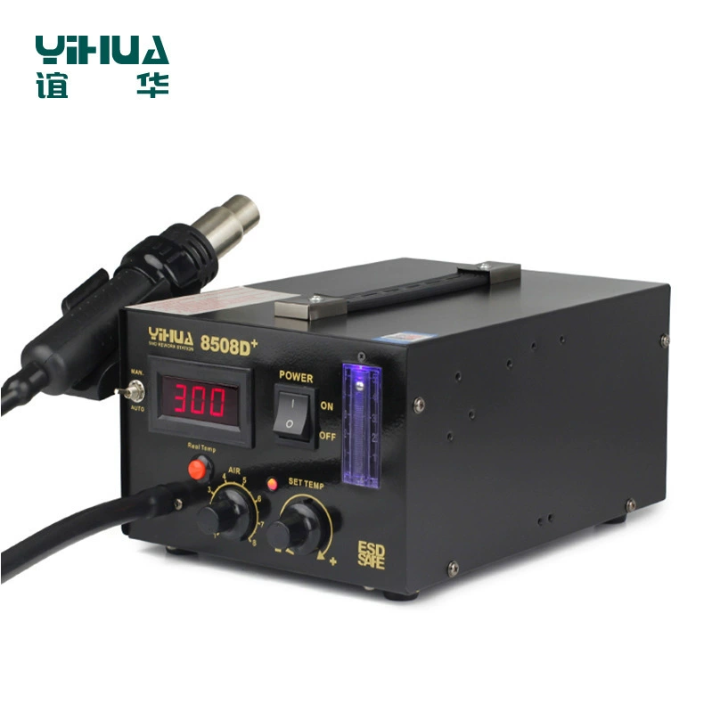 Производитель Yihua/YIHUA-8508D + станция для распайки горячим воздухом Цифровой дисплей Термофен паяльная станция для термофена