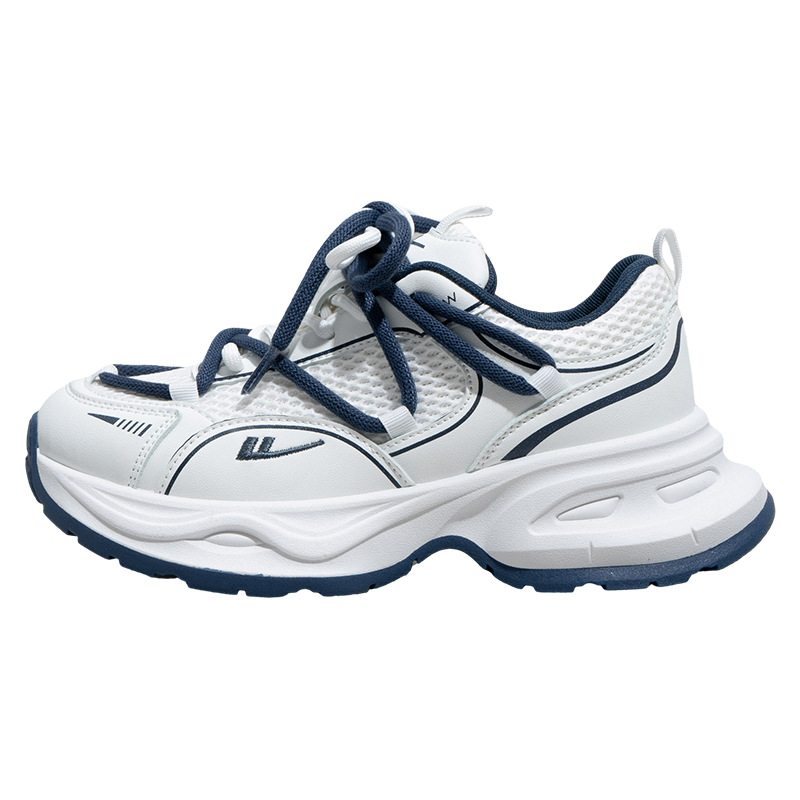 Zapatos de retroceso con doble cordón, zapatos casuales de primavera y otoño, zapatos de malla al aire libre, zapatos de mujer transpirables y cómodos