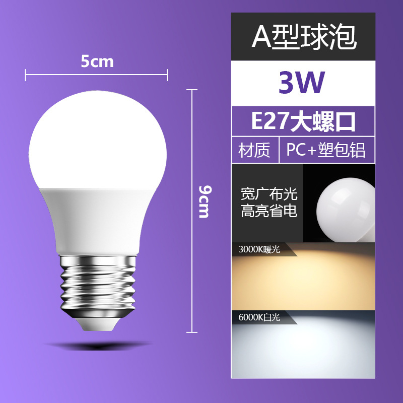 Bombilla LED, luz blanca, base de rosca, pasillo, hogar, ultrabrillante, ahorro de energía, montaje en superficie, bombilla de alta potencia, potencia nominal, luz de pasillo