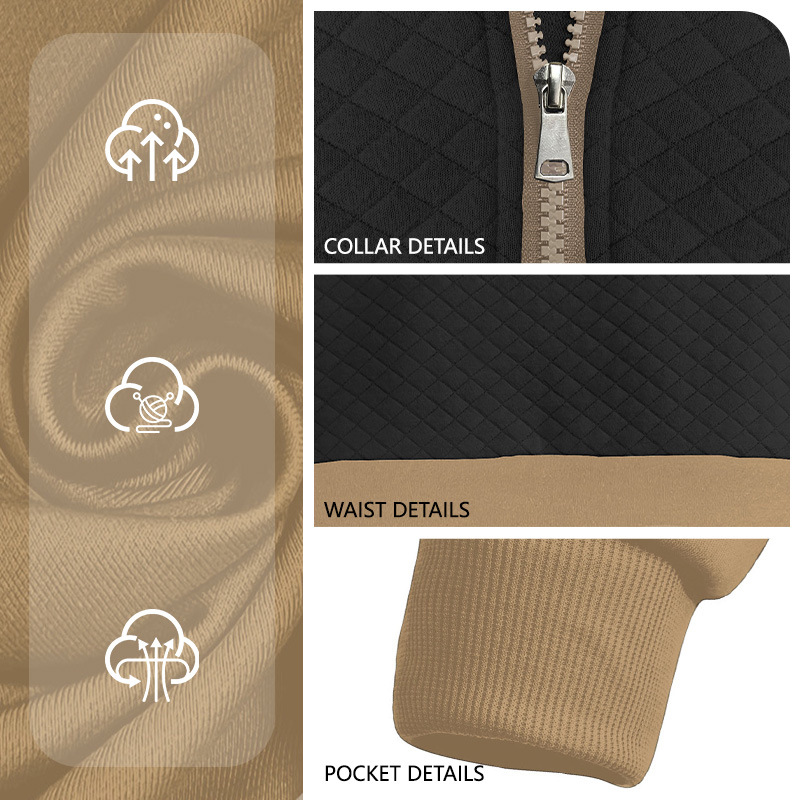 Explosiones transfronterizas de punto con cremallera simple 3D de manga larga polo de otoño de hombre grande polo de hombre