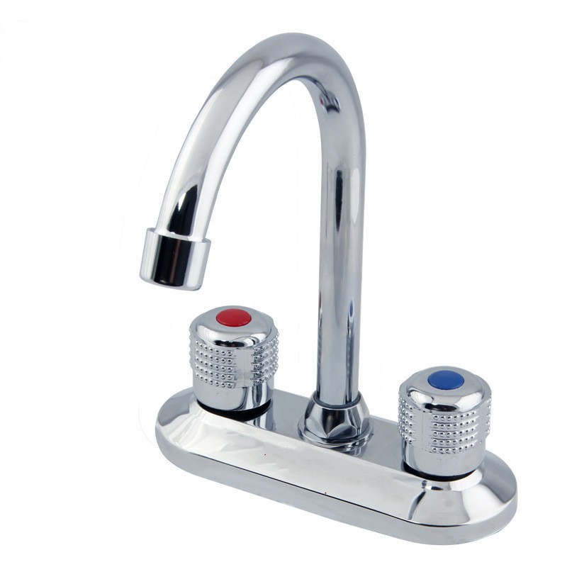 Baño, lavabo, lavabo, grifo de agua fría y caliente de tres orificios, cuerpo de cobre, tocador, mesa, doble orificio, fábrica al por mayor