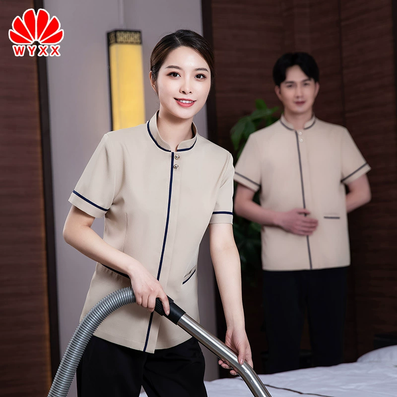 Комбинезон для уборки с коротким рукавом женский гостиничный номер жилой недвижимости уборочная машина подметальная машина тетя летний костюм PA