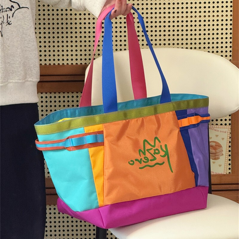 Large-Capacity Colorful Dopamine Travel and Commuting Shoulder Bag for Women, Oxford Fabric Color-Blocking Sports and Fitness Tote Bag Large-Capacity Colorful Dopamine Travel and Commuting Shoulder Bag for Women, Oxford Fabric Color-Blocking Sports and Fitness Tote Bag