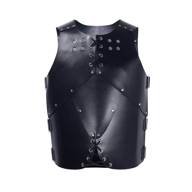 European and American Medieval Men's Retro Performance Clothing Leather Vest Performance Clothing Cosplay Clothing