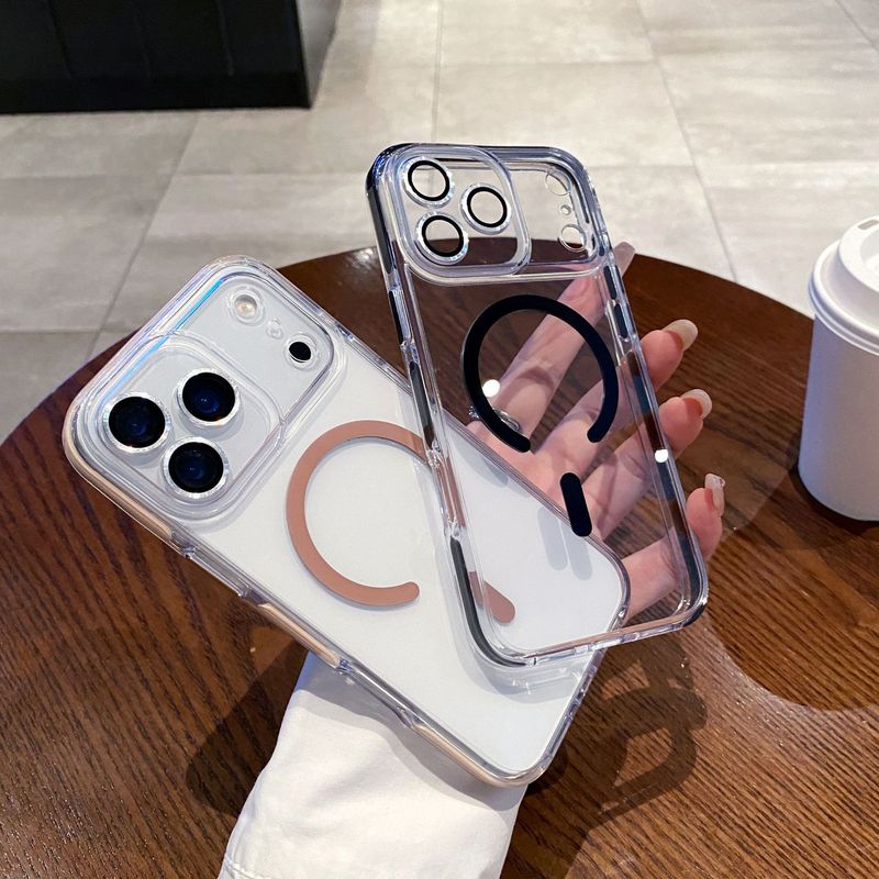 冰晶双色适用苹果17Promax磁吸手机壳iPhone17镜头精孔防摔保护套|undefined