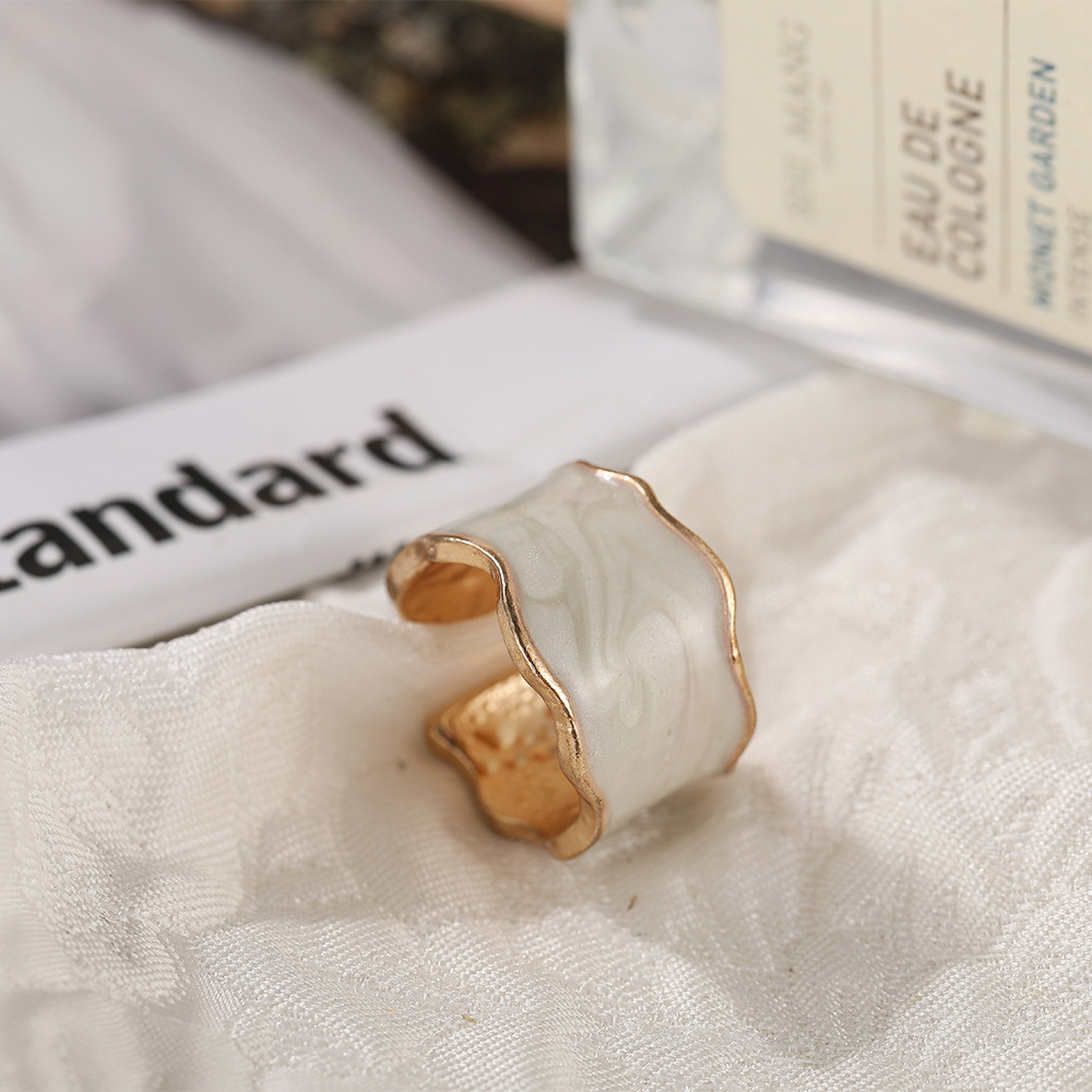 fashion simple spray color open alloy ring