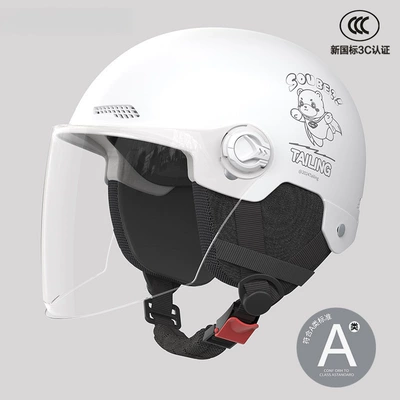3C Certified Electric Motorcycle Helmet for: Motosiklet kaskı (dəbilqə) - 3c-ceramic-white-hd-long-mirror-detachable-ear-protection-for-all-seasons