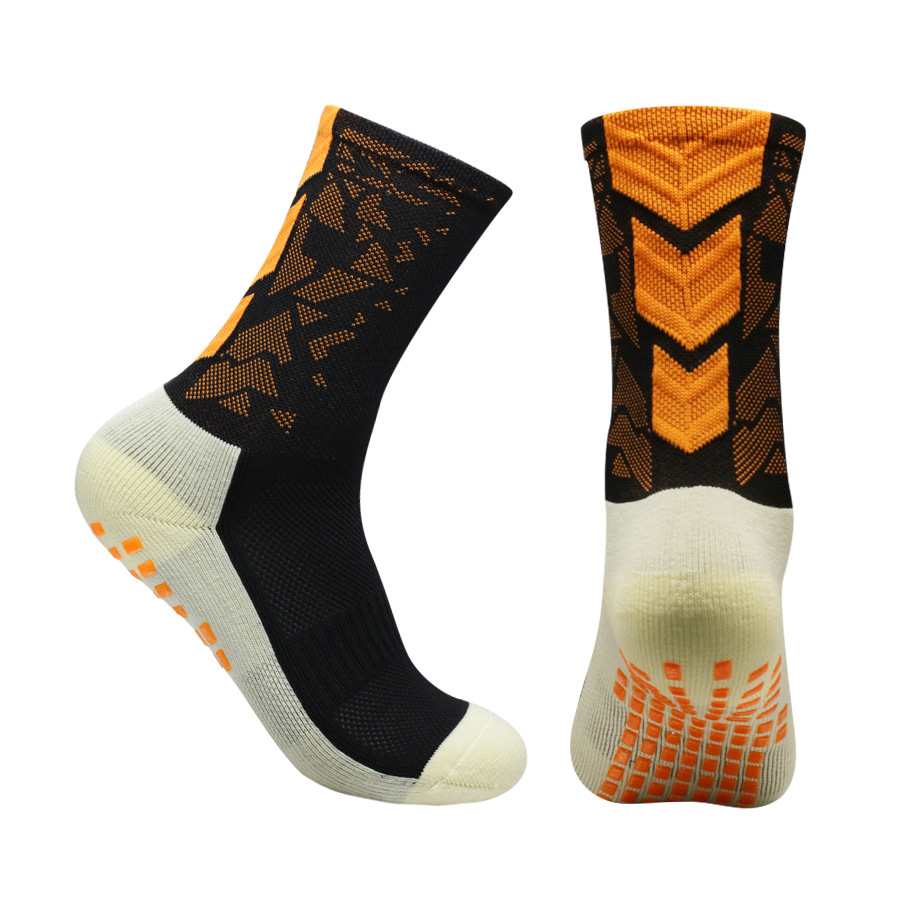 Unisex-Fußballsocken mit rutschfester Sohle und gepolsterter Fußgewölbeunterstützung – Atmungsaktive, feuchtigkeitsableitende Sportsocken zum Laufen, Radfahren und Trainieren_voghion.com