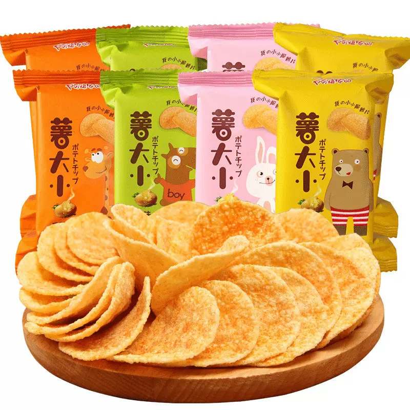 阿婆家的薯大小薯片 香辣番茄烧烤味小包零食踏青野餐网红小零食