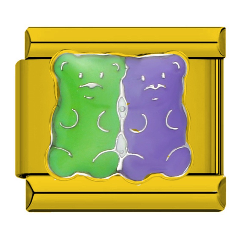 5930-Blue Pink Bear Brothers Gold