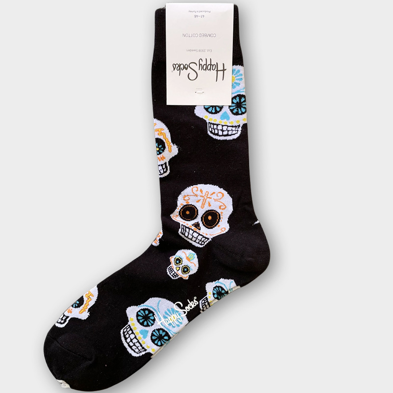 ハッピーソックス メンズソックス ミドル丈 コーマ綿 吸汗消臭 通気性 スウェーデン製 おしゃれ カラフル 薄手