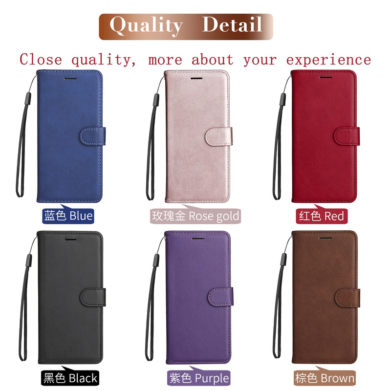 Suitable for Samsung A54 Mobile Phone Leather Case Xiaomi 13 Solid Color Leather Pattern Card Wallet Protective Case Red Rice Note12 Suitable for Samsung A54 Mobile Phone Leather Case Xiaomi 13 Solid Color Leather Pattern Card Wallet Protective Case Red Rice Note12