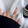 Ring heart-shaped heart shaped from pearl, small universal elastic strap, Korean style, simple and elegant design