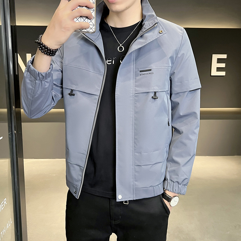 Quality Jacket Men's Spring, Summer, Autumn, Winter and Summer Thin Instagram Style All-match Large Size Fashionable High Collar Jacket for Boys