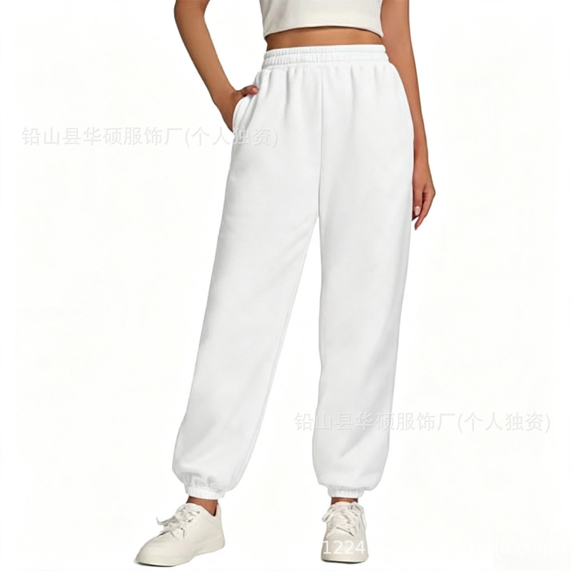 Spring and autumn new solid color multi-color jogger pants, loose and slimming, unisex drawstring sports pants, wide-leg sweatpants, cross-border women's clothing Spring and autumn new solid color multi-color jogger pants, loose and slimming, unisex drawstring sports pants, wide-leg sweatpants, cross-border women's clothing