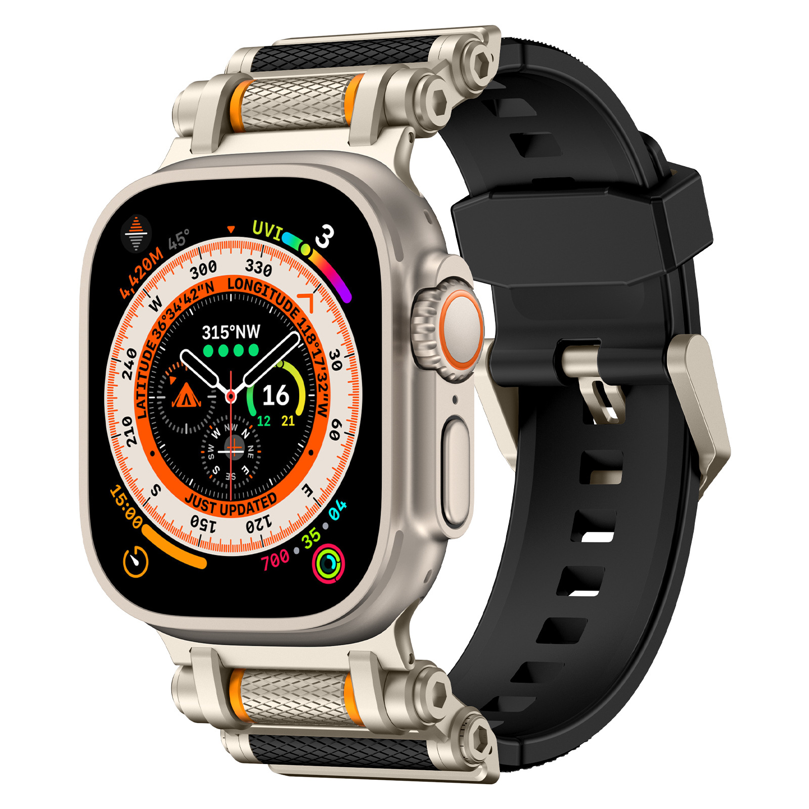 Suitable for Apple Watch Destiny Gear Tpu Strap Ultra 1/2 Stainless Steel Metal Head Personalized Strap
