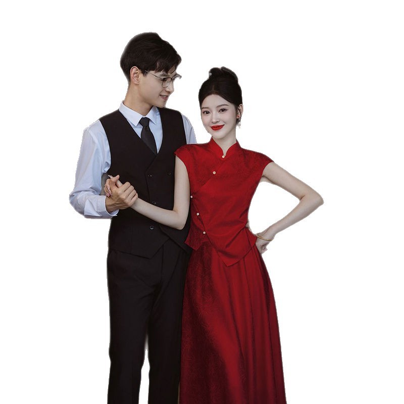 プラスサイズファットmm婚約チャイナドレス改良ドレススーツ2025新しい新しい中国風の証明書ドレスドレッシングローブ結婚式|undefined