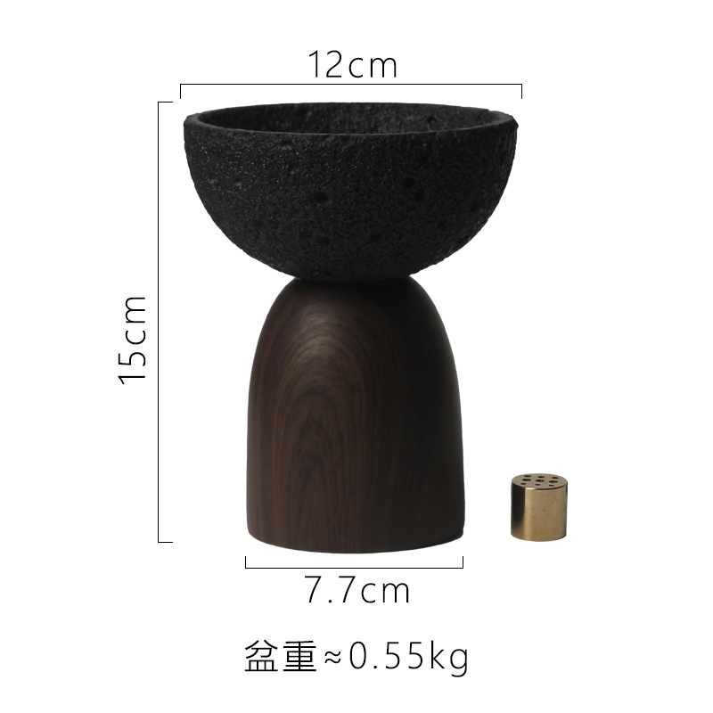 AK325 black incense holder with socket