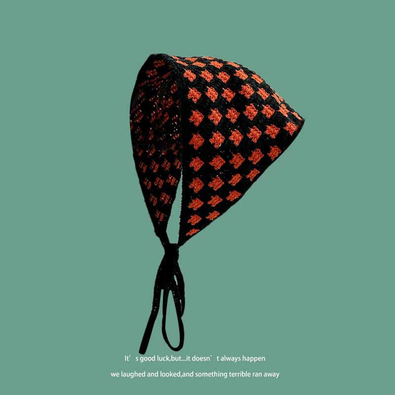 Toalla triangular hueca de punto transfronterizo Estilo pastoral retro francés Turbante fotográfico Turbante personalizado Tendencia
