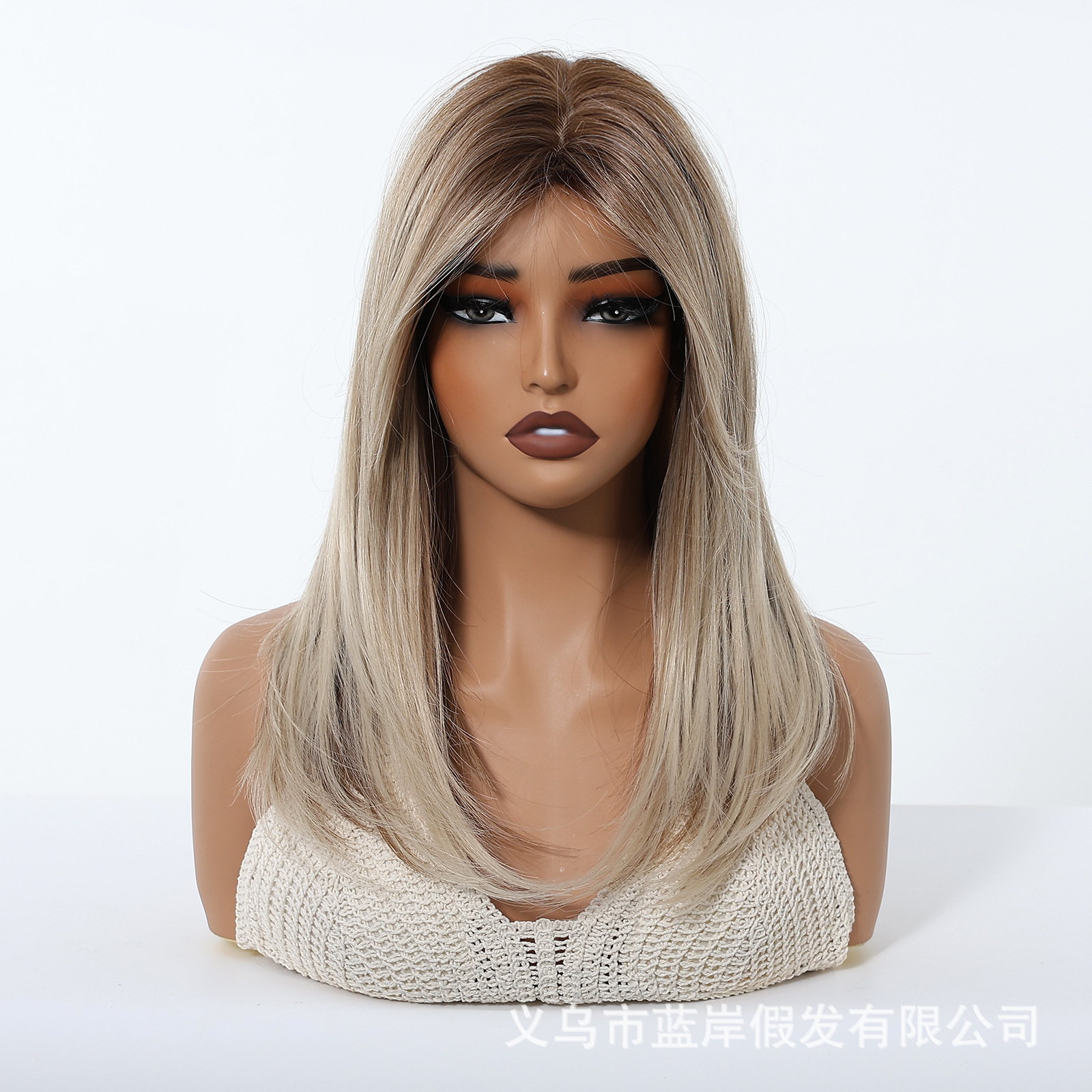 Peluca europea y americana, capa degradada para mujer, cabello medio y largo, peluca integral, cubierta de cabello de fibra química de alta calidad, wigs