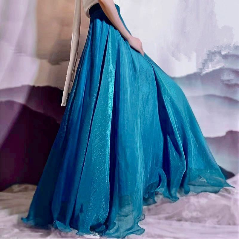 540 градусов шифоновая 8 метров большая юбка пляжный праздник юбка А-образная тонкая летняя яркая шифоновая танцевальная юбка