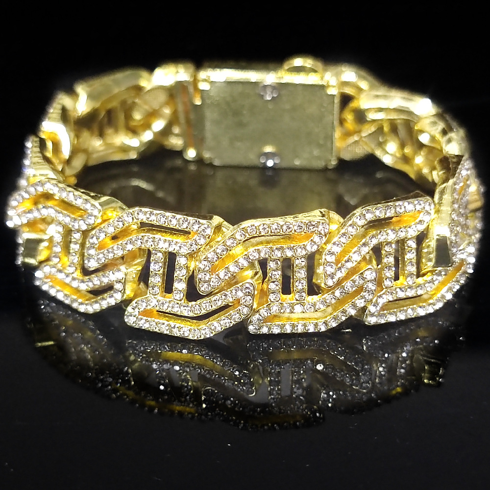 Hip-Hop Geometric Alloy Rhinestone Menu0027S Necklace 1 Piece