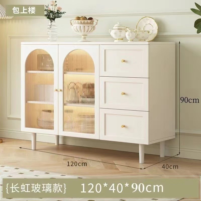 餐边柜法式简约现代藤编储物柜子家用餐厅茶水柜厨房收纳橱柜边柜|undefined