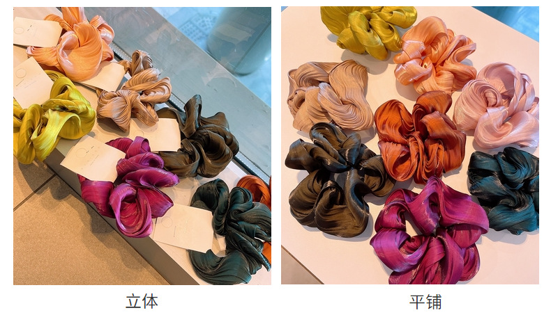 Simple Laser Mercerized Folds Hair Scrunchies display picture 31