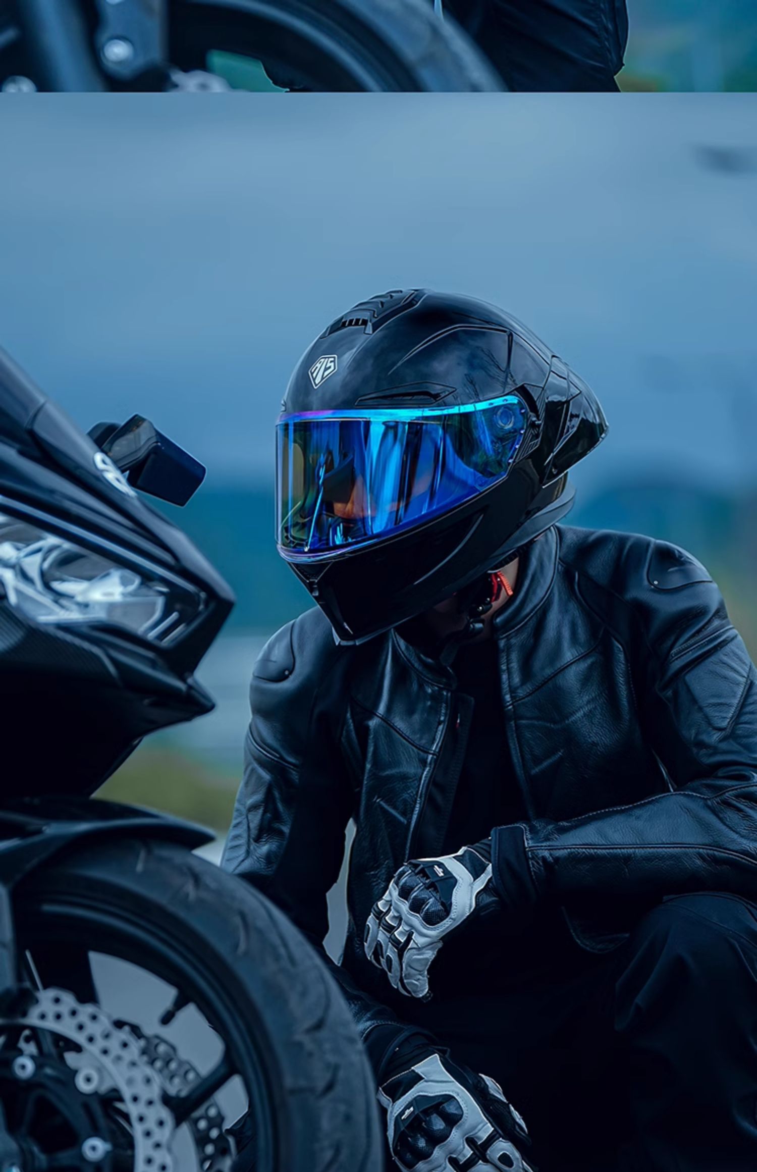 Motorcycle Helmet Men's Bluetooth Double Lens Full Helmet