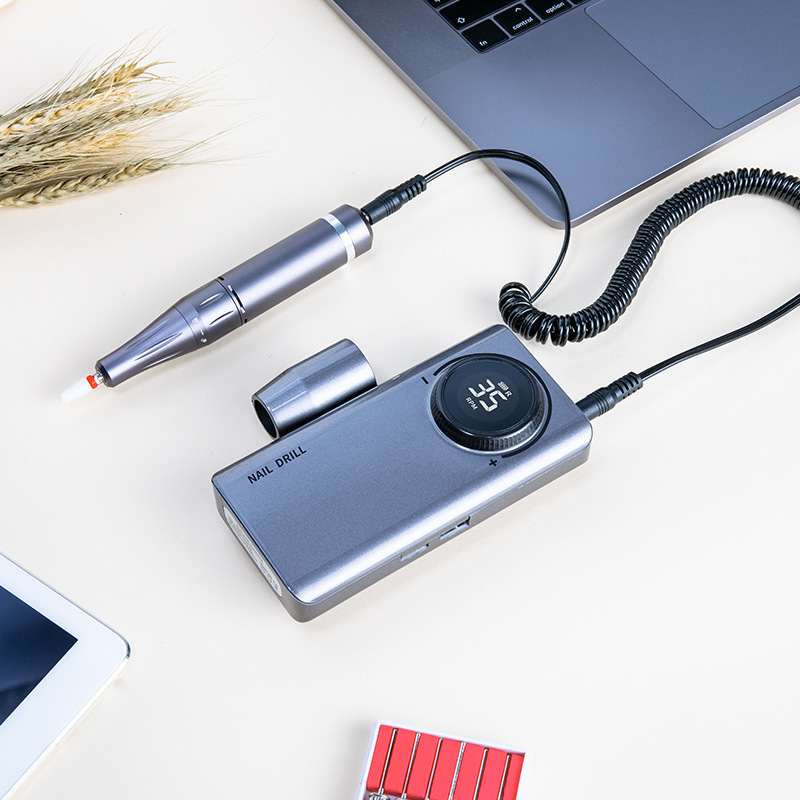 Nueva máquina de pulido de uñas UV-201 transfronteriza Pantalla LCD amoladora de uñas eléctrica multifunción de almacenamiento de energía pulido