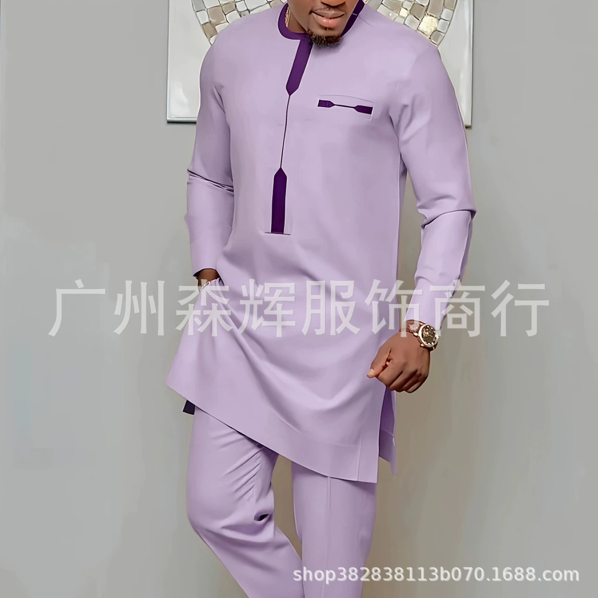 Горячая Новая внешняя торговля, трансграничная Горячая Распродажа, Мужская одежда, Африканский мужской костюм, цифровой топ и брюки, комплект из 2 предметов S-2XL