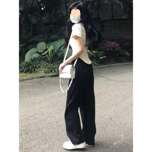 Pocket Wide Leg Pants for Women Spring Autumn Original Host Style Student Korean Version Loose Matchy Matchy Droopy Feeling Wide Leg Pants