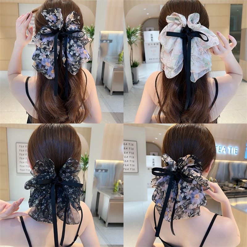 Women's Japanese Style Sweet Bow Knot Cloth Floral Hair Claws display picture 23