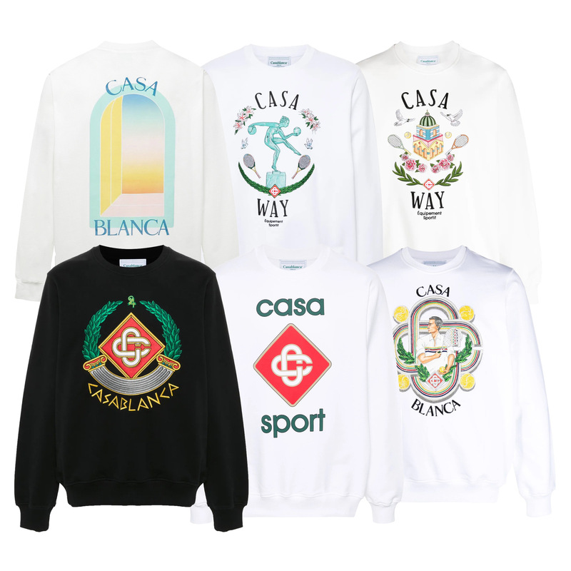 Foreign trade cross-border source Casablanca letter printing Casablanca long sleeve round neck sweater men's and women's top