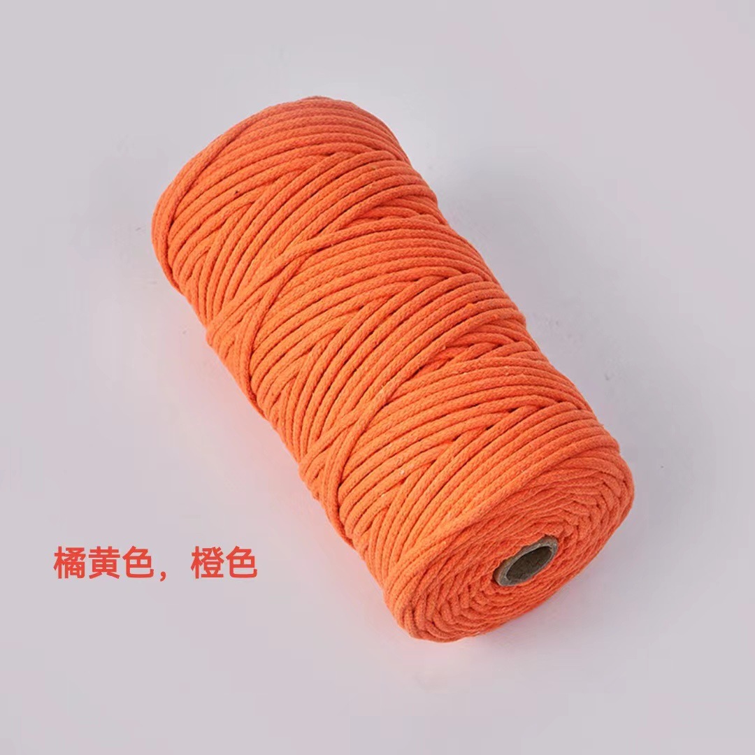 Cuerda de algodón con núcleo de color de 4mm, cuerda de nudo, pulsera de cuerda tejida a mano, cuerda de algodón, cuerda de tapiz, funda de botella creativa, cuerda decorativa