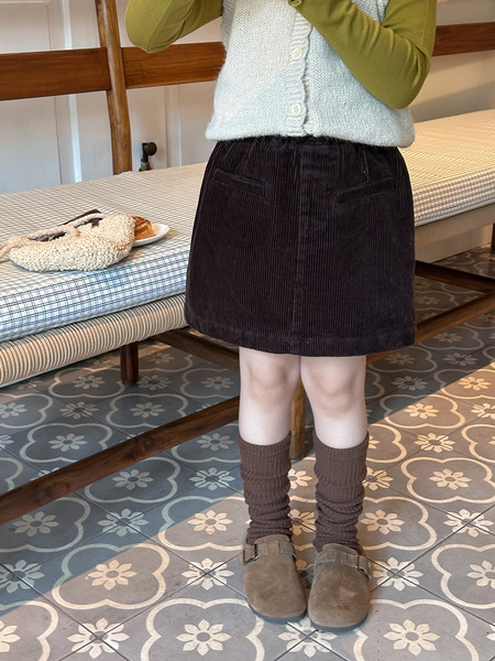 Autumn children's corduroy solid color skirt