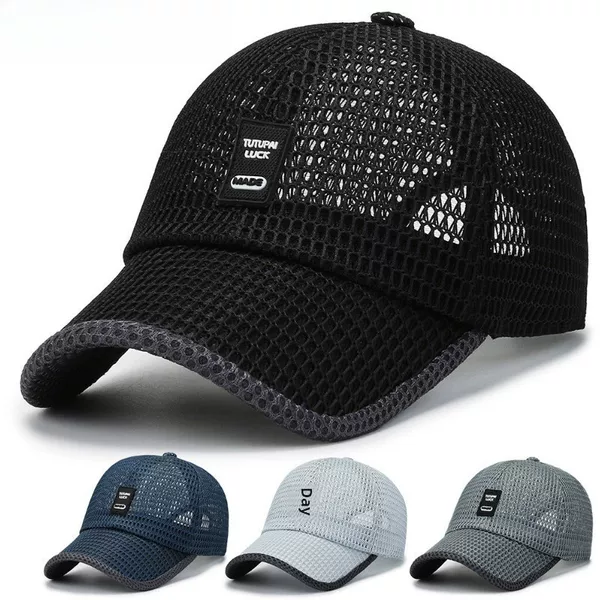 Summer Men's Hat Summer Hat Men's Sun Hat Outdoor Quick-drying Mesh Cap Breathable Cap Big Brim Baseball Cap
