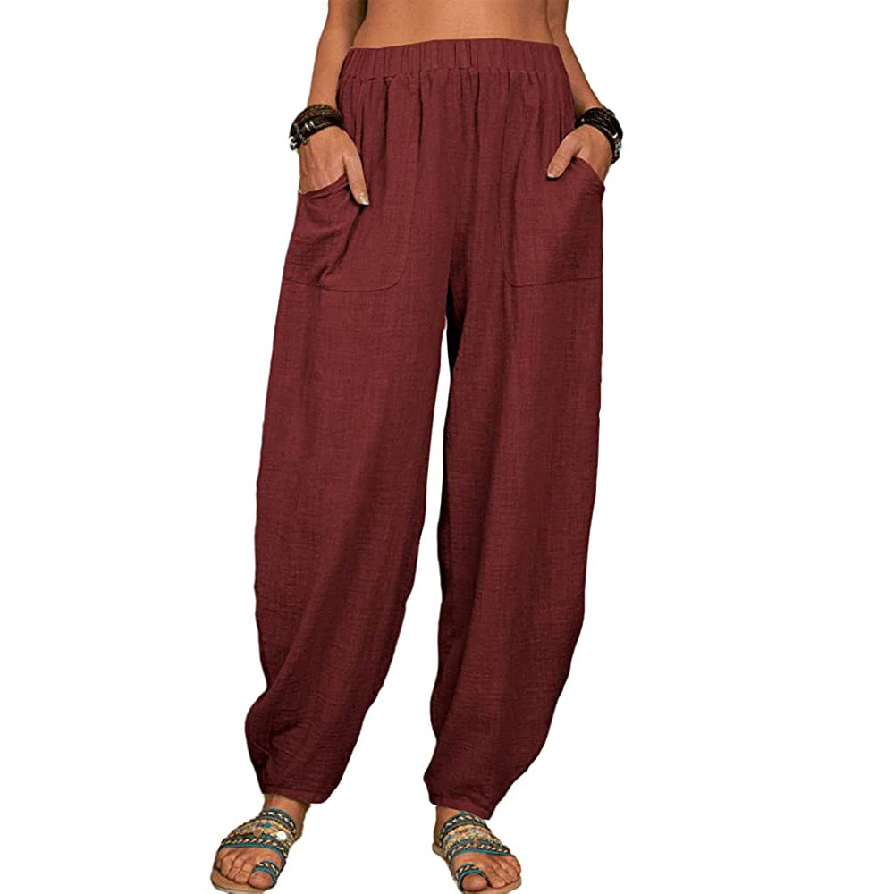 Women's Home Casual Solid Color Full Length Casual Pants display picture 6