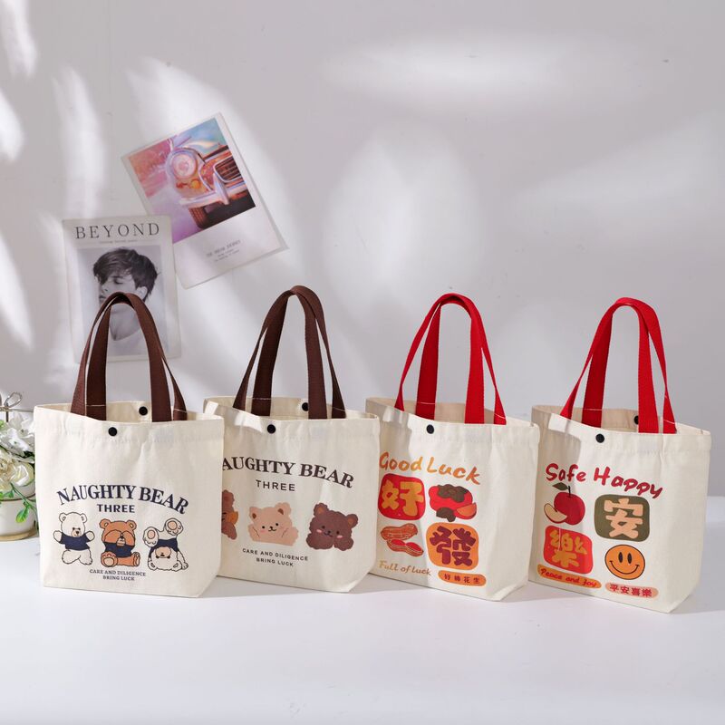 Blessing Cute Canvas Bag for Work Large Capacity Bag Chinese Style Casual Student Canvas Bag Lightweight Book Bag Blessing Cute Canvas Bag for Work Large Capacity Bag Chinese Style Casual Student Canvas Bag Lightweight Book Bag