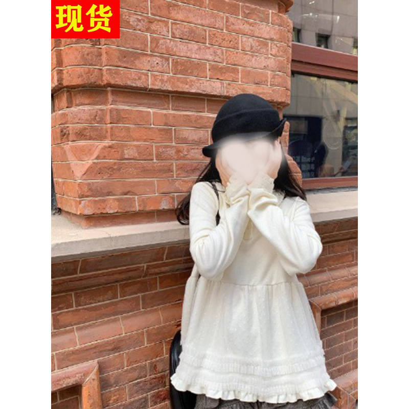 Horrid Map "Miss Saeko" Japanese-Style Ruffled Doll Collar Polka Dot Acetate Wool Knit Base Shirt Horrid Map "Miss Saeko" Japanese-Style Ruffled Doll Collar Polka Dot Acetate Wool Knit Base Shirt