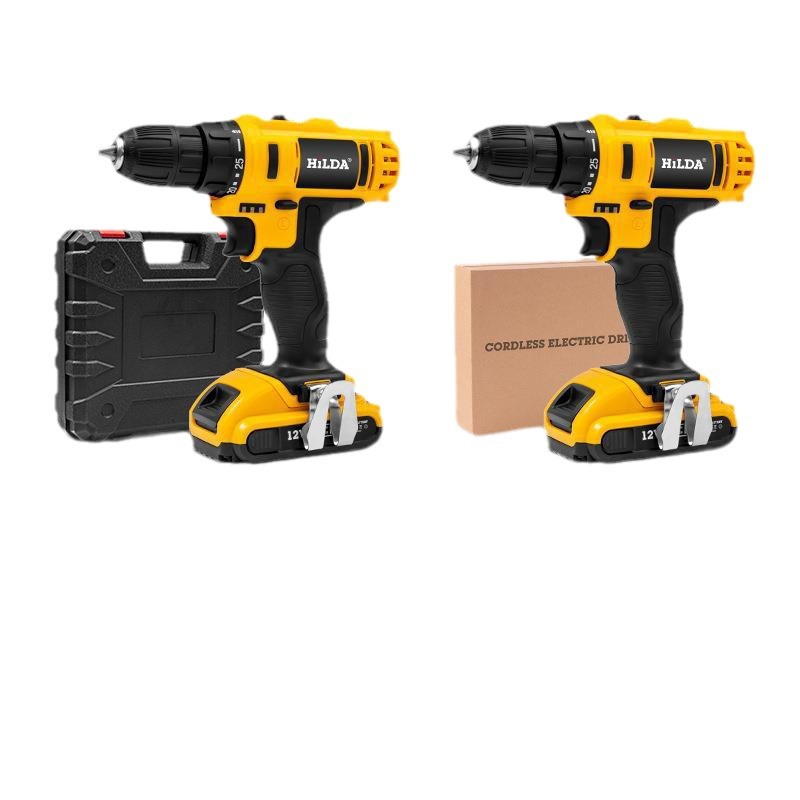 Práctica taladro eléctrico de litio, taladro manual multifuncional para el hogar, mantenimiento de alta potencia, práctico taladro de pistola, destornillador