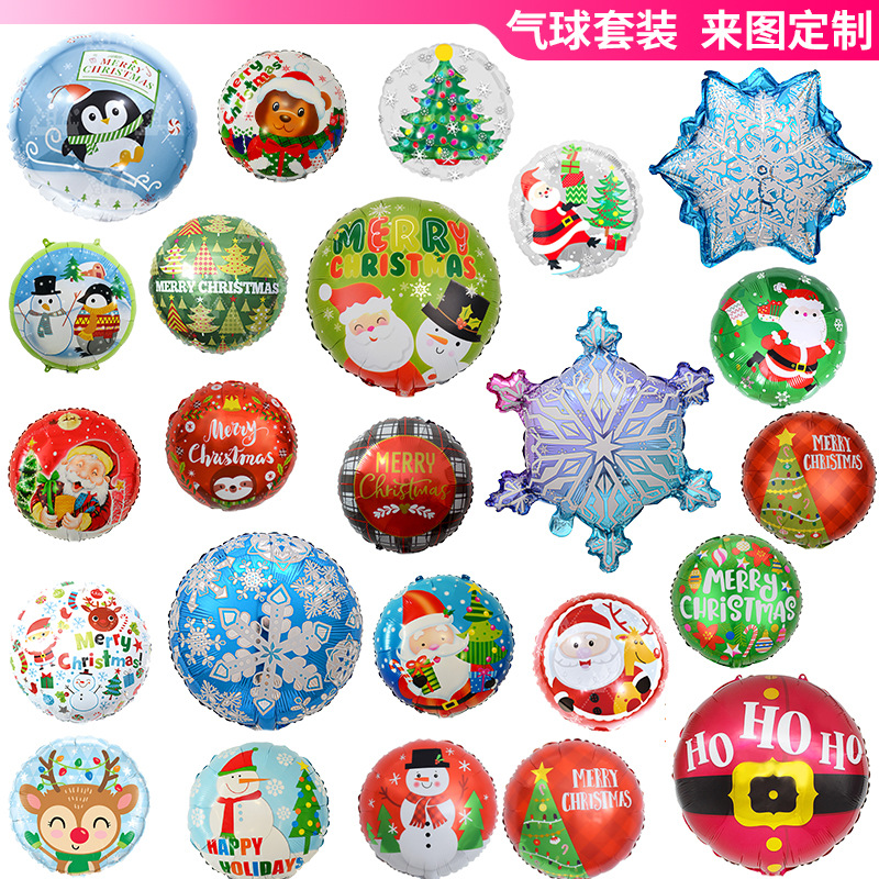 18 pulgadas película de aluminio bola bola globo de Navidad dibujos animados tema de hielo y nieve fiesta noche de Navidad papel de aluminio globo decoración