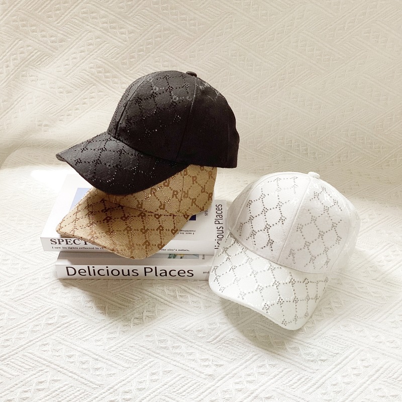 Cappellino da baseball jacquard lettera diamante cappello sole_voghion.com
