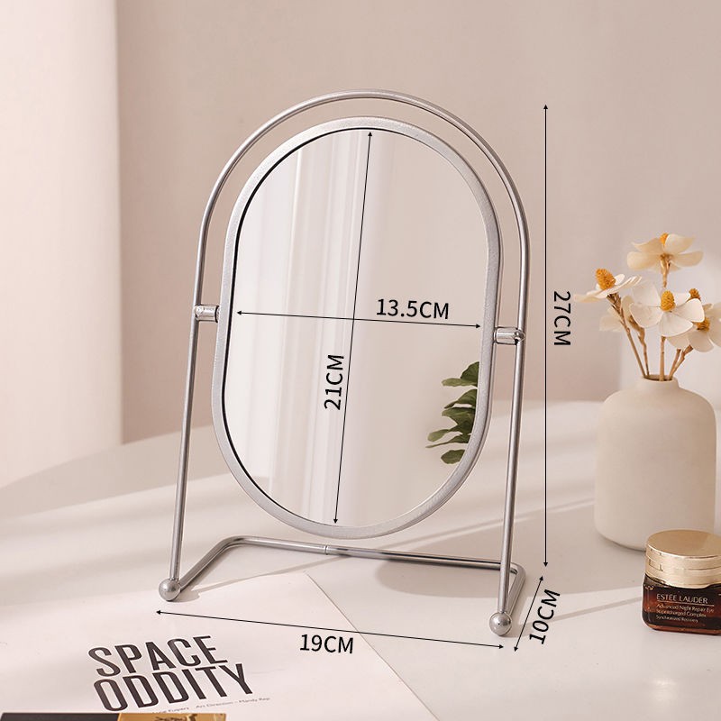 Espejo doméstico de explosión transfronteriza dormitorio espejo decorativo dormitorio espejo de maquillaje dormitorio espejo de vestir espejo de escritorio de metal de alto valor