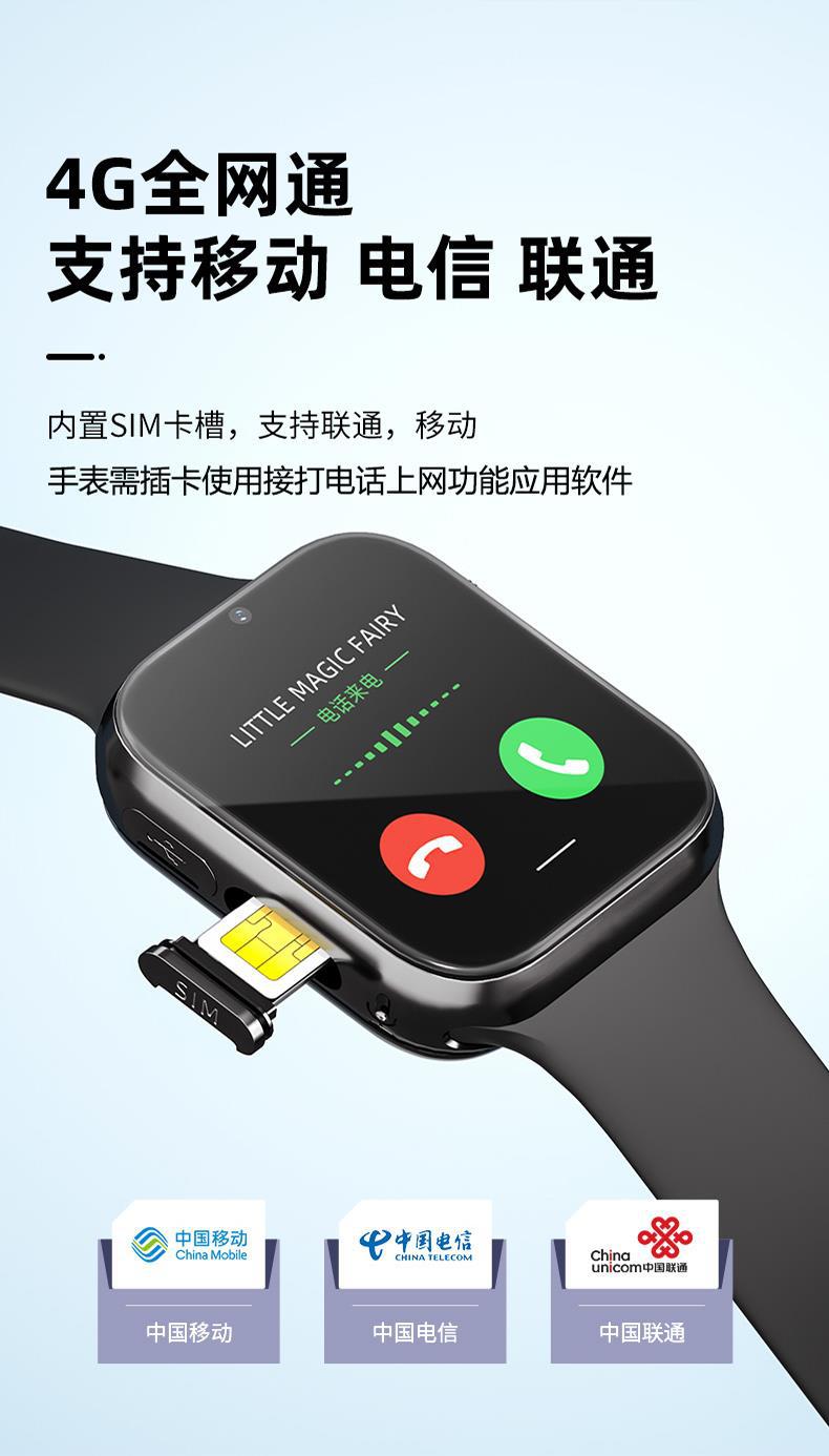 Children's smartwatches can only make and receive calls, are only for call positioning, and are waterproof for girls, children and boys Specification drawing