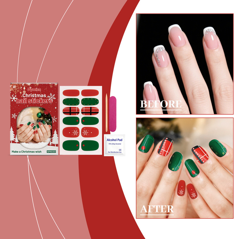 Nymixa Christmas Star Wish Soft Gel Nail Stickers Set DIY Creative Colorful Mixed Colors Convenient Nail Art Decoration